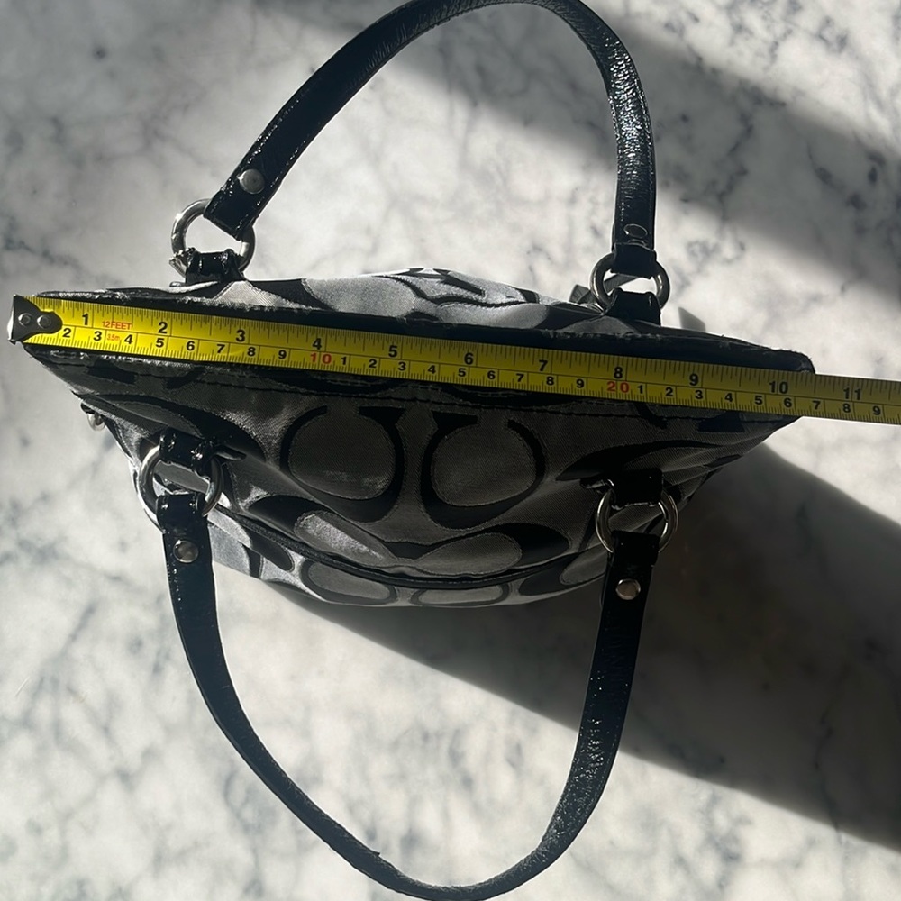 Coach gray black silver metallic purse handbag - Picture 11 of 12